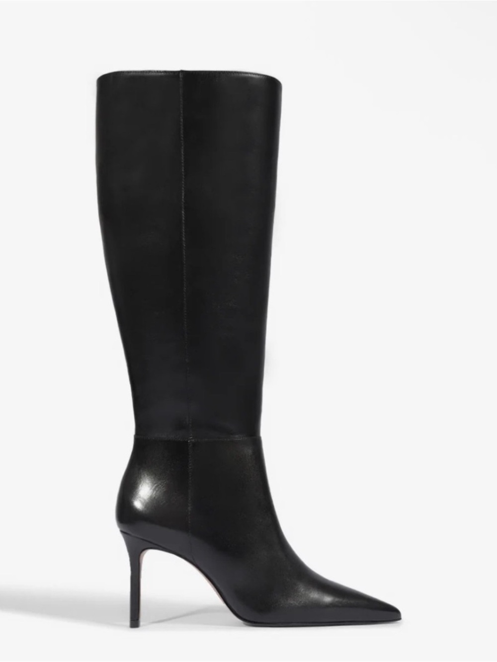 Schutz Mikki Up Casual Black Leather Knee High Tall Stiletto Boots Size 8.5 $298 - Picture 3 of 10